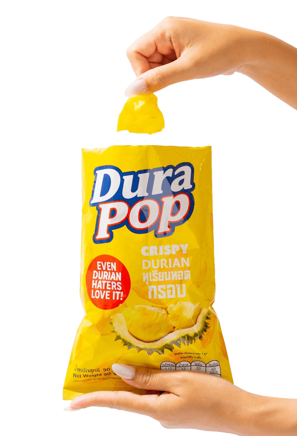 Durapop® is a premium luxury brand of thin-sliced crispy durian chips from Thailand Durapop® is a premium luxury brand of thin-sliced crispy durian chips from Thailand